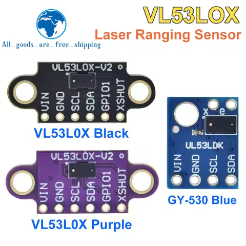 TZT 1/5pcs VL53L0X Time-of-Flight (ToF) Laser Ranging Sensor Breakout 940nm GY-VL53L0XV2 Laser Dista