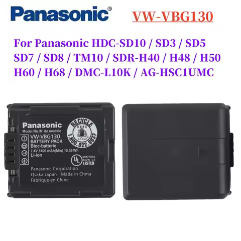 Original VW-VBG130 VW-VBG070A Battery for Panasonic HDC-SD10 SD3 SD5 SD7 SD8 TM10 SDR-H40 H48 H50 H6