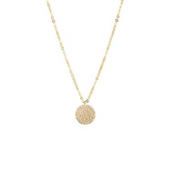 Hammered Disc Pendant Silver Necklace 圓餅純銀鍍18K金長項鍊