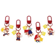 Super Mario Bros Cartoon Keychain Mario Luigi Yoshi Bowser Mushroom