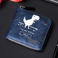 wallet lelaki dompet lelaki Wall Wallet Men's Zipper Junior High School College Student Driver's Lic