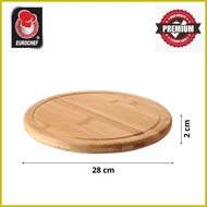 ✷ ❀ ◫ Eurochef Non Slip Bamboo Cutting Board Wooden Food Serving Tray Chopping Board Round Circle W