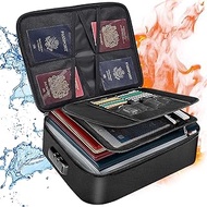 Fireproof Document Bag with Lock, 2.870°C Waterproof Document Box Heat Insulated File Organizer Bag 
