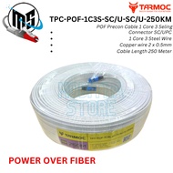 Tarmoc TPC-POF-1C3S-SC/U-SC/U-250 White | Preconnectorized Drop Cable with POF 250 Meters