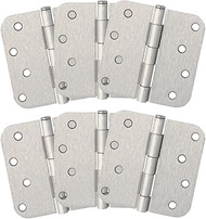 Design House 188466-SN 8-Hole 4-inch x 4-inch 5/8-inch Rounded Interior Radius Door Hinge, Satin Nic