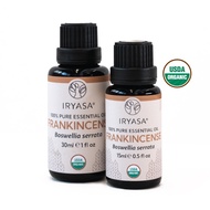 Iryasa Organic Frankincense Essential Oil – 100% Pure, Therapeutic – For Aromatherapy and Skincare