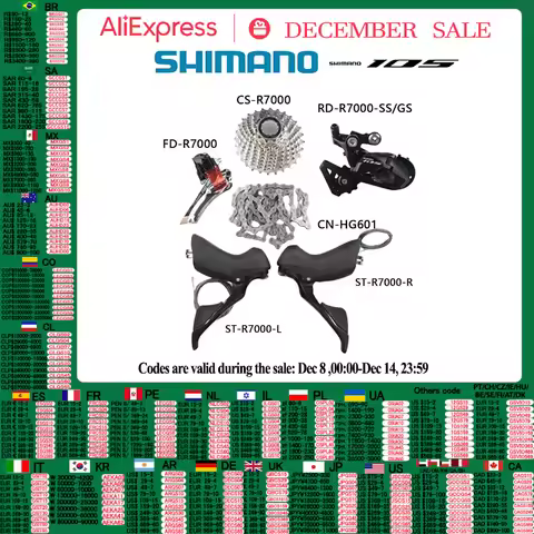 Shimano 105 R7000 Groupset 2x11s Shifter SS GS Front Derailleur Rear Derailleur Cassette HG601 Road 