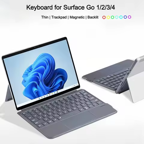 Backlit Keyboard for Microsoft Surface Go1 Go2 Go3 Go4 Wireless Colorful Backlit Bluetooth Keyboard 