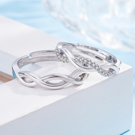 Romantic Couple Rings Spirally Entangle Geometric Ring Wedding Jewelry Valentine's Day Present
