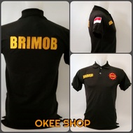 Kaos Pria Baju Kaos Polo Shirt BRIMOB Hitam