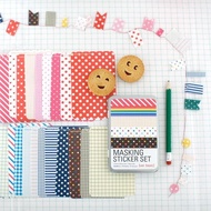 韓國Afrocat_masking sticker fabric 手作裝飾紙貼紙(含鐵盒)卡片筆記日記標籤-BASIC款