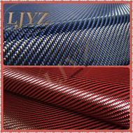 "LJYZ"【Grade A】3K 200gsm 20inch/50cm width Carbon Aramid Fiber twill Cloth Red/blue Kevlar Mixed Hyb