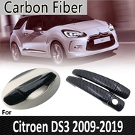 Black Carbon Fiber for Citroen DS3 2009 2010 2011 2012 2013 2014 2015 2016 2017 2018 2019 Auto Door Handle Cover Car Accessories