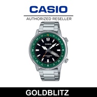 Casio MTD-130D-1A3 Standard Analog Sporty Design Rotating Compass Ring Dial Men's Stainless Steel Wa