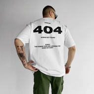 E2-essential 24s Oversize Error 404 Human Not Found Combed Screen Printed T-Shirt
