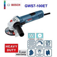 BOSCH  หินเจียร4" รุ่น GWS7-100ET / 06013885K0 ( ปรับความเร็วรอบได้ ) ประกันศูนย์ 1 ปี