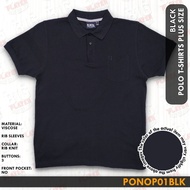 Plus Size Men's Polo T Shirt With 3 button 1 Pocket Color Black Code PONOP01BLK