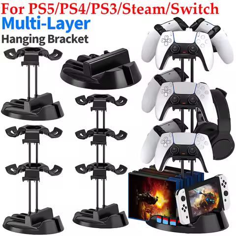 1/2/3 Tier Game Controller Stand Headphone Holder for PS5/PS4/PS3/Steam/Switch Game Console Anti-Sli