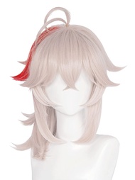 Red Mix Blonde Pink Bangs Curly Braid Wig for Cosplay Kazuha Costume Wig Halloween Party Wig