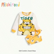 ชุดชายหนุ่มน่ารักลายเสือ แขนยาว เสื้อและกางเกงขายาว ชุดชุดนอน 2ชิ้น/เซ็ต