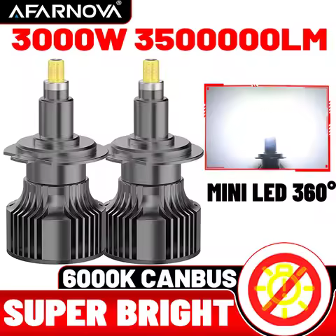 3D° H7/H11/H1/9005 LED Car Headlight Bulbs Canbus HB3 HB4 3000W 3500000LM 6000K Turbo Fan Auto Light