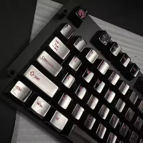 ECHOME Metal Keycaps Full Set Custom Aluminum Artisan Keycaps Zinc Alloy Numpad Key Caps Keyboard64/