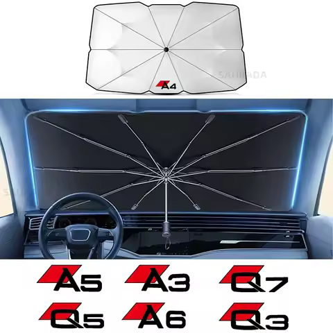 Car Windshield Sun Shade Blocks, UV Ray Reflector Umbrella, For AUDI A1, A3, 8p, A4, B4 A5, A6, A7, 