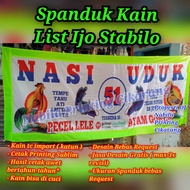 Spanduk Kain List ijo stabilo Pecel lele / Pecel Ayam / Soto Lamongan / Seafood / Lalapan / Nasi Beb