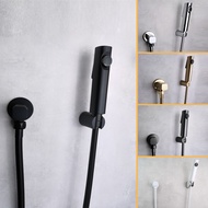 Bidet Sprayer Set Toilet Connector Black Gold Grey White Chrome Available Brass Angle Valve with Hose