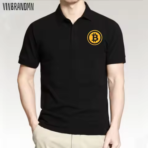 Bitcoin Polo Shirts Men Women Unisex Brand-Clothing High Quality Man Bitcoin Logo Polo Shirt Busines