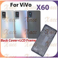 For ViVo X60 V2045 Battery Back Cover Full Set with Middle Frame Buttons Camera Lens Frame LCD Front
