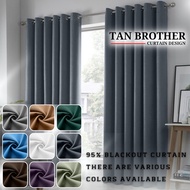 Ready Made Curtain 90%Blackout Siap Jahit Langsir (Free Ring / Eyelet) Langsir RAYA Kain Tebal 100%Polyester Blackout