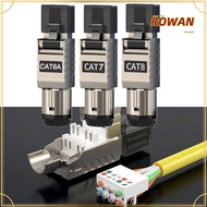 ROWANSG RJ45 Cat8 Cat7 Cat6A Connectors, 2000MHz Crystal Head Panel RJ45 Metal Tool, Reusable Zinc A