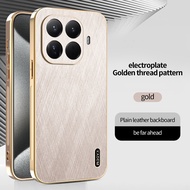 Casing For Xiaomi 15T Pro Xiaomi15T Pro 15TPro 5G Silk Pattern Luxury Electroplated Gold Phone Case 
