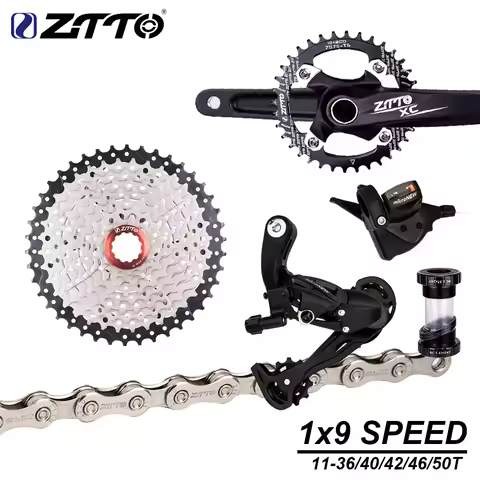 ZTTO MTB Bicycle 9 Speed groupset 1x9S Shifter Rear Derailleur 9s 36T 40T 42T 46T 50T Cassette 9V Ch