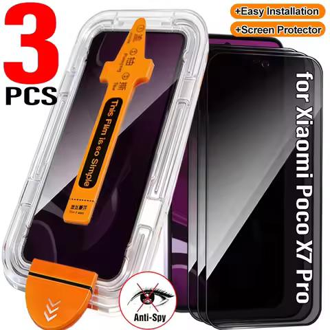 Easy Install Anti-spy Tempered Glass For Xiaomi Poco X8 Pro Max X7 X6 X5 X4 F7 F6 F5 M7 M6 Pro C75 C