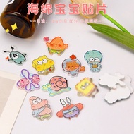 [3#] Crocs Jibbitz Accessories DIY Crocs Charm SpongeBob SquarePants Pie Daxing Cartoon Acrylic Hair Clip Brooch Patch Cute Head Rope diy Refrigerator Sticker Hole Shoes Shoe Buckle Accessories CT