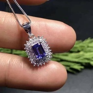 [Disk Crystal] [Dream Purple Blue] Top 3A Pure Body Tanzanite (Tanzanite) Sterling Silver Frame Pend