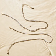 SWAN - Diamond 2mm Stone Necklace สร้อยคอเงินแท้ ฝังเพชรคิวบิกเซอร์โคเนีย cubic zirconia