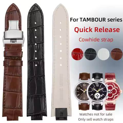 18mm*10mm 21mm*12mm for LV men women Tambour Raised Bracelet Q114k QBB197 QA1740 Quick Release Louis