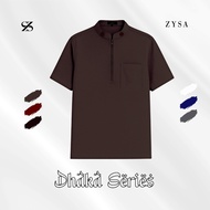 KEMEJA ORIGINS - Dhaka Men's Plain Shirt, Short Sleeve Oversize, Teteron Rayon Material