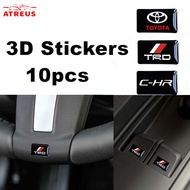 10Pcs Steering Wheel 3D Stickers Door Window Switch Button Badge Decoration Car Accessories For Trd 