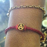375 grade initial letter charm + wire rope bracelet