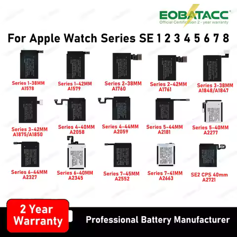 Original Battery For Apple Watch Series SE 1 2 3 4 5 6 7 8 Bateria For IWatch S1 S2 S3 LTE S4 S5 S6 