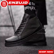 Men's Black Canvas High Boots