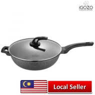 [ LOCAL READY STOCKS ] iGOZO EPSILON 32CM NON-STICK PREMIUM GRANITE STIRFRY WOK