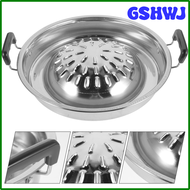 GSHWJ Bbq Grill Pan Bbq Plate Hob Korean Bbq Non-Stick Round Barbecue Grill Pan Stainless Steel Meat Grill Pan Round HREFD