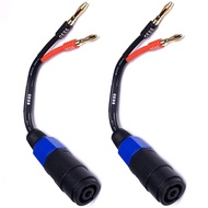CNCESS CESS-004 Banana Plug to Female Speakon Speaker Adapter Cable 12AWG - 2 Pack (4mm Banana)