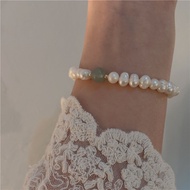 T-B French Necklace  Gentle Women Pearl Necklace New Light Luxury Freshwater Pearl Jade Bracelet Wom