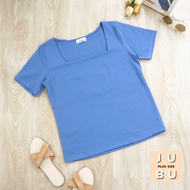 พร้อมส่ง🍒เสื้อยืดคอเหลี่ยมสาวอวบ ผ้ายูนิโคล่ ทรงสวยเข้ารูป  เนื้อนิ่ม ใส่สบาย plussize #541